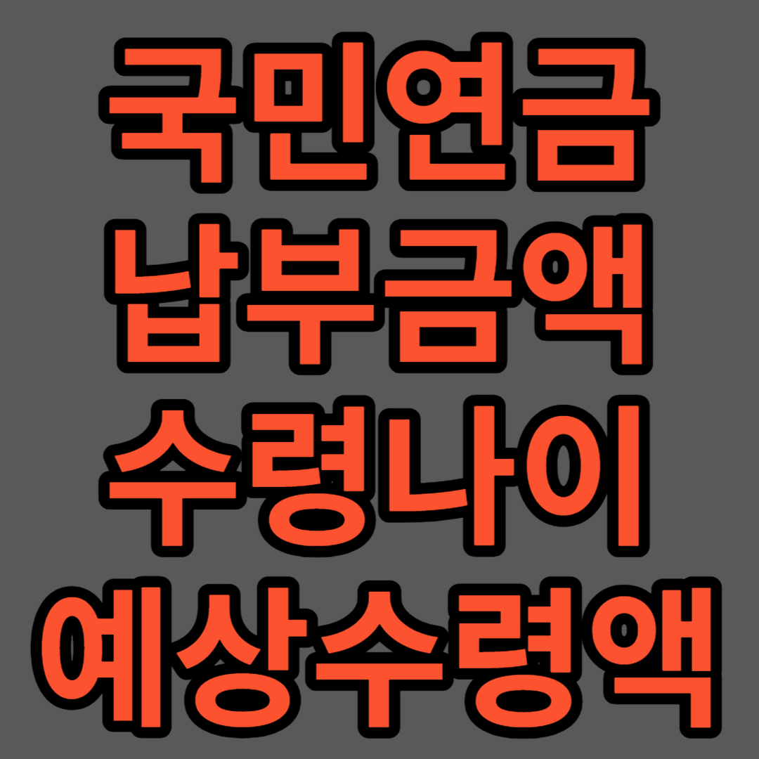 국민연금-납부금액-수령나이-조회-및-수령액-계산