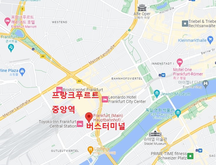 프랑크푸르트 중앙역&#44; 버스터미널 위치