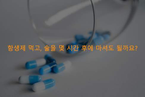 항생제 먹고, 술을 몇 시간 후에 마셔도 될까요?