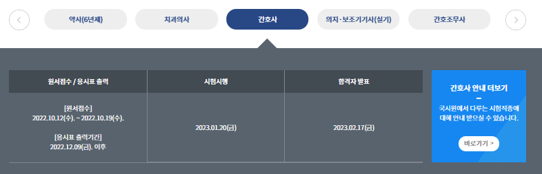 간호사 시험 일정