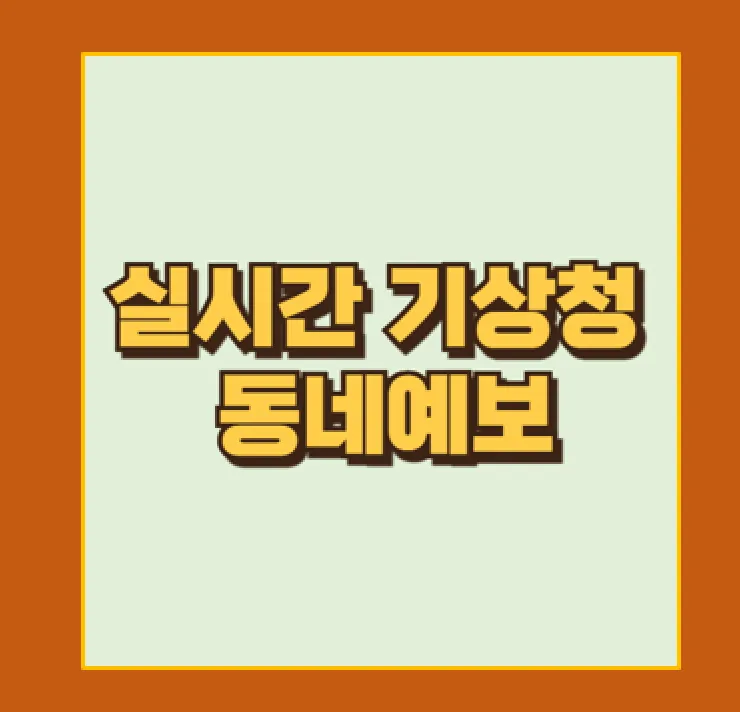 기상청 동네예보 완벽 가이드