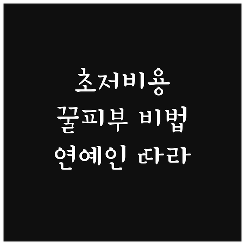 저비용 고효율 홈케어: 연예인 피부 