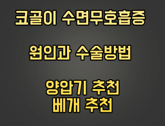  코골이 수면무호흡증 원인 수술 양압기 베개 추천