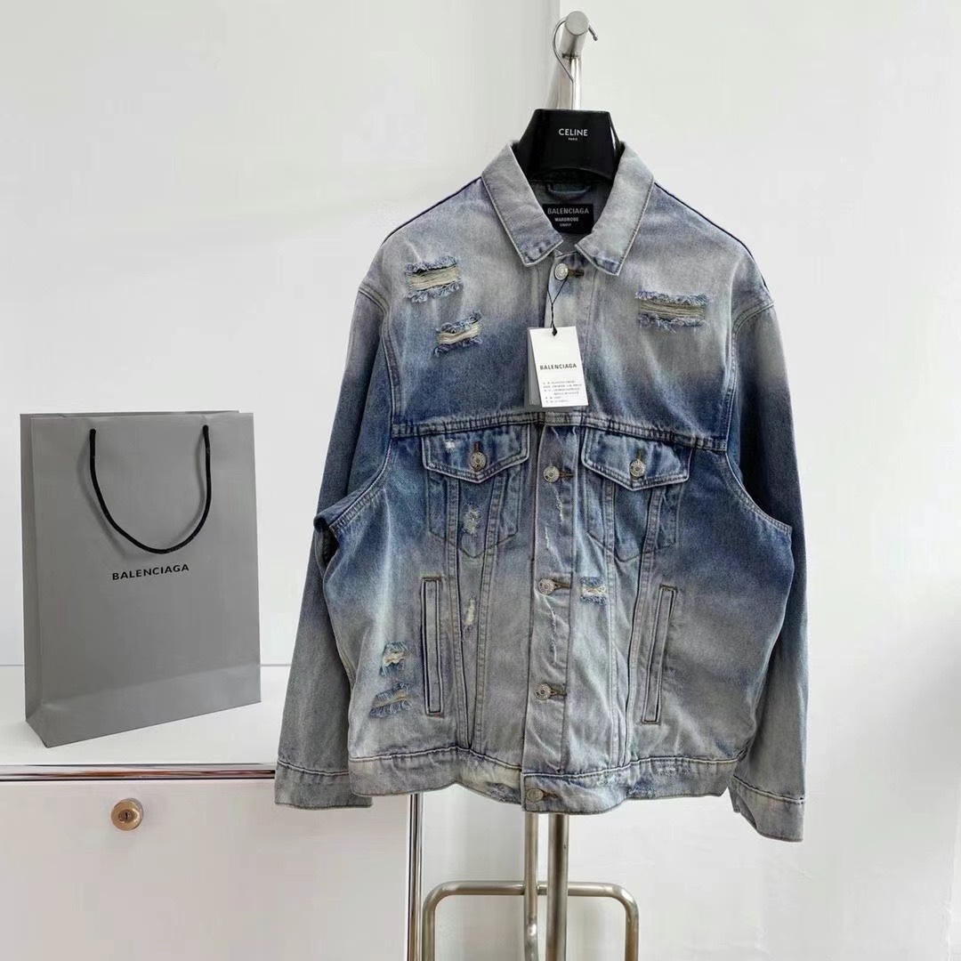  [BALENCIAGA] 발렌시아가 드라이 로고 데님 자켓