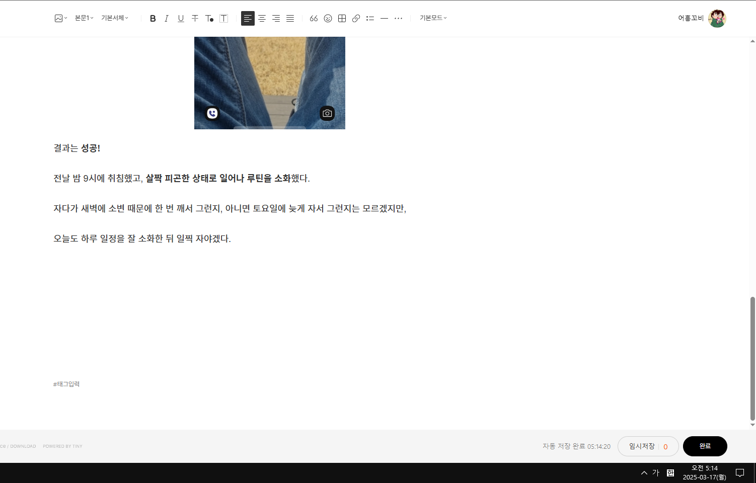 27일차: 새로운 아침 5시 습관 시작 (Day 27: Starting My New 5 AM Habit) - 27일차(25년3월17일 월) 27일차: 새로운 아침 5시 습관 시작 (Day 27: Starting My New 5 AM Habit) - 27일차(25년3월17일 월)