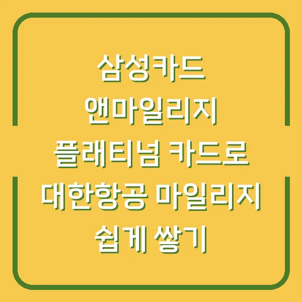 삼성카드 앤마일리지 플래티넘 카드로 대한항공 마일리지 쉽게 쌓기
