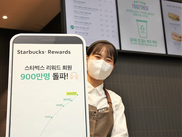  스타벅스 리워드 마케팅, 자체 멤버십 회원 수 900만명 돌파