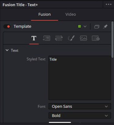 Text+ 설정창 모습