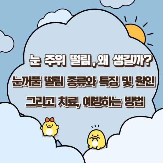 눈꺼풀 떨림 종류와 특징, 원인, 치료, 예방하는 방법