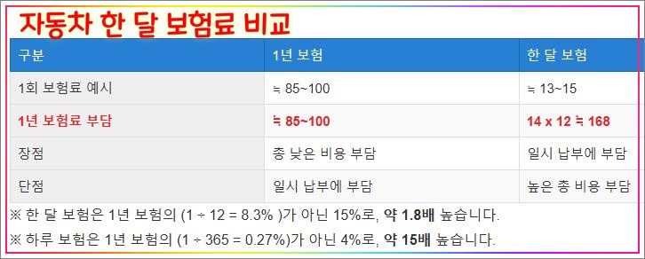 자동차-한-달-보험료-비교