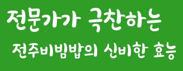 전문가가 극찬하는 전주비빔밥의 신비한 효능