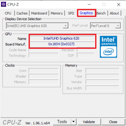 CPU-Z-그래픽-탭-정보