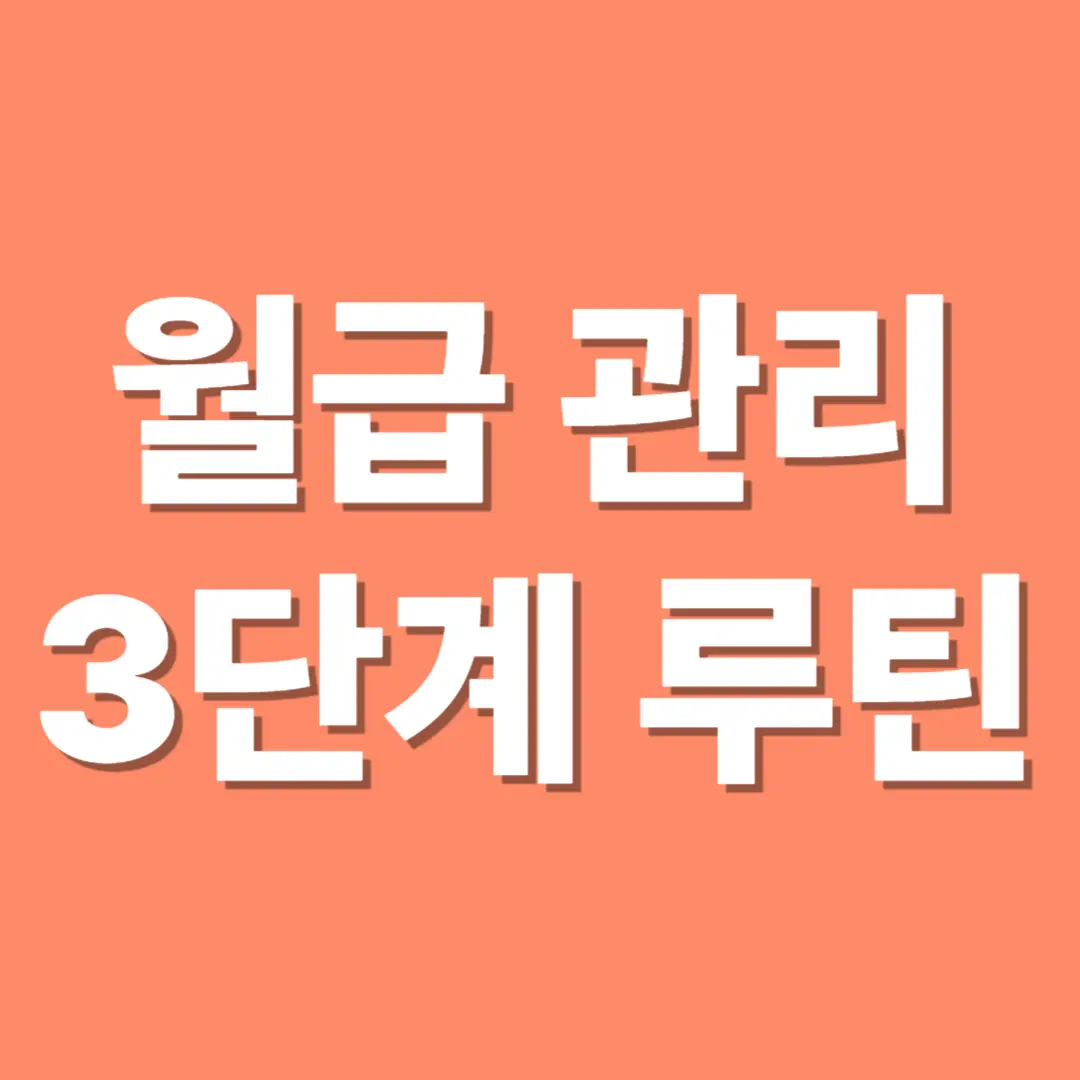 월급관리 3단계 루틴