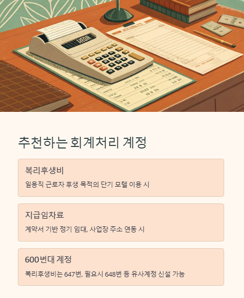 추천하는 회계처리 계정
