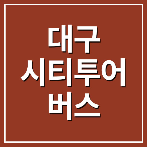  대구 시티투어 버스 예약/코스/요금 안내