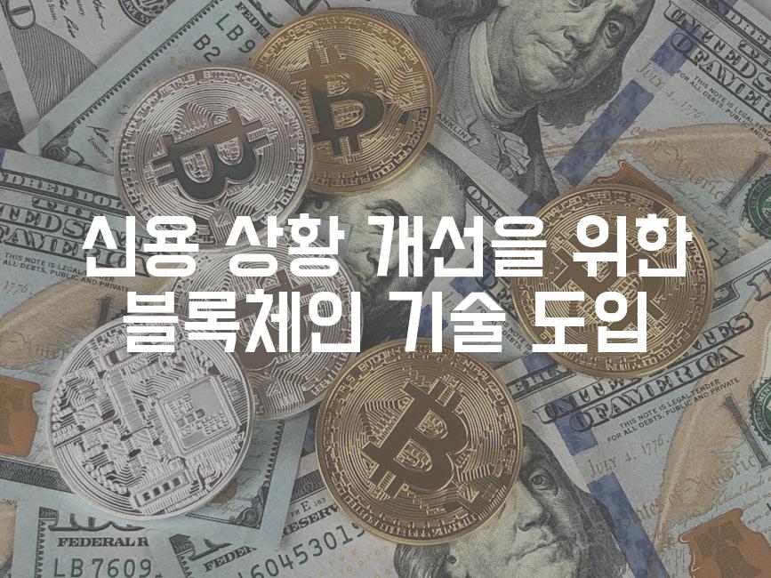 신용 상황 개선을 위한 블록체인 기술 도입