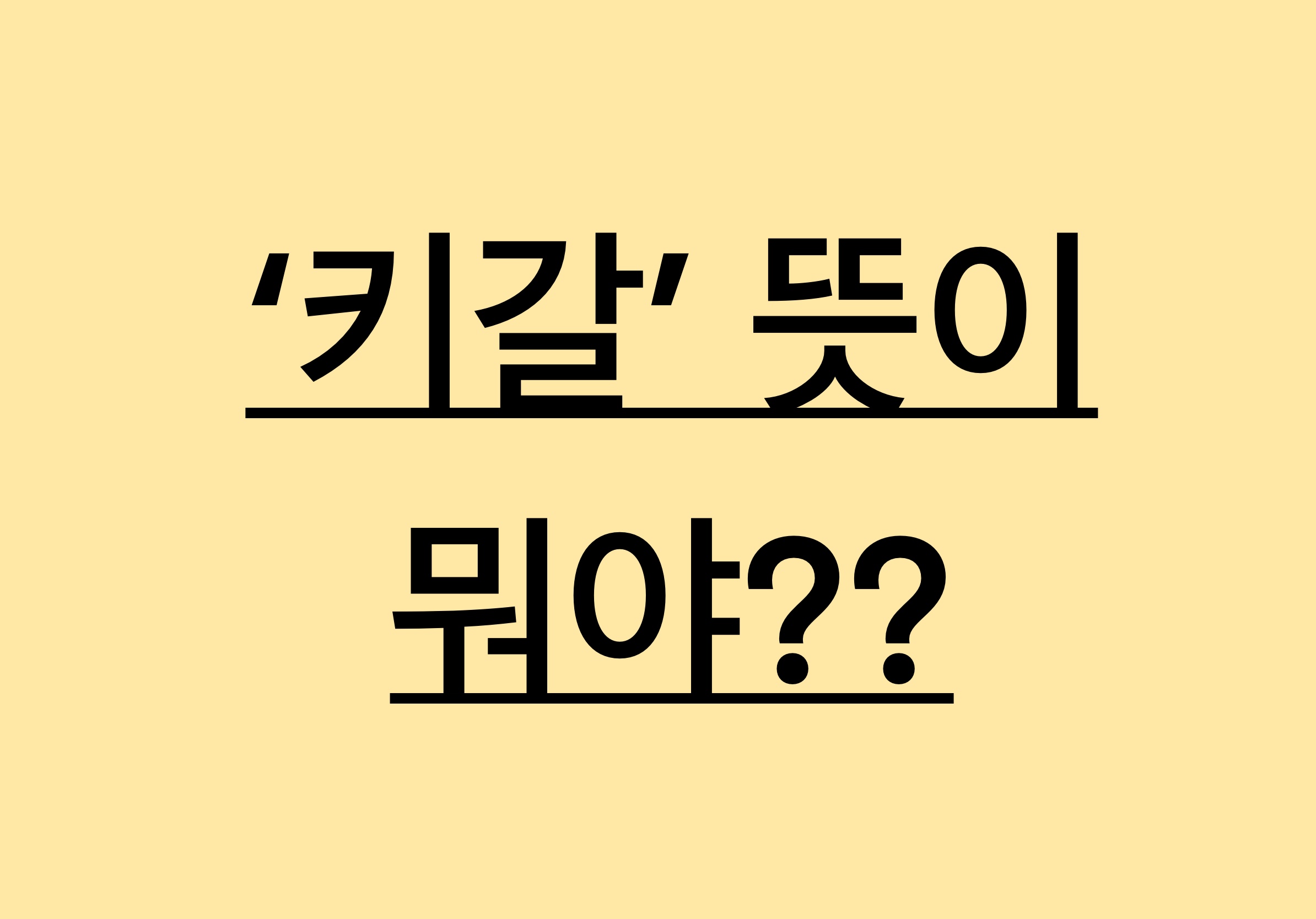  키갈 뜻 이거였구나