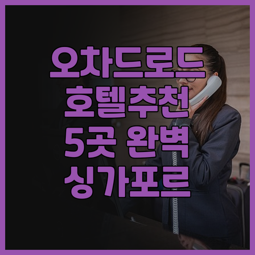 싱가포르 오차드로드 호텔 추천 5곳 