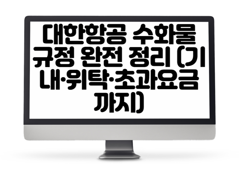대한항공 수화물 규정 완전 정리 (기내·위탁·초과요금까지)