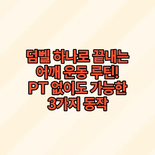 덤벨 하나로 끝내는 어깨 운동 루틴! PT 없이도 가능한 3가지 동작