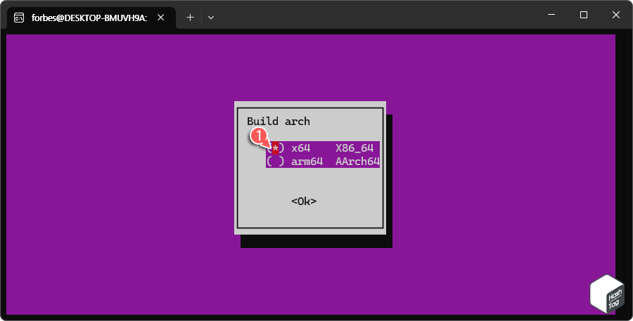 Build arch 선택