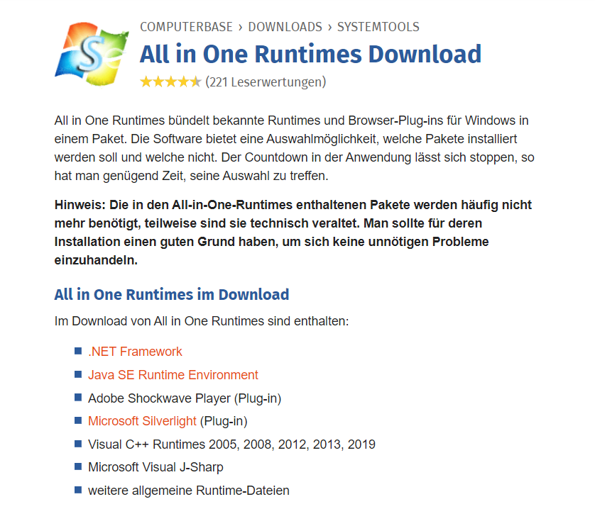  김해컴퓨터수리-올인원 런타임 all in one runtimes 다운 및 사용법,0xc000007b 오류.