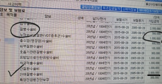 자궁내막 용종수술 16대 질병수술비 보험청구 기록 3