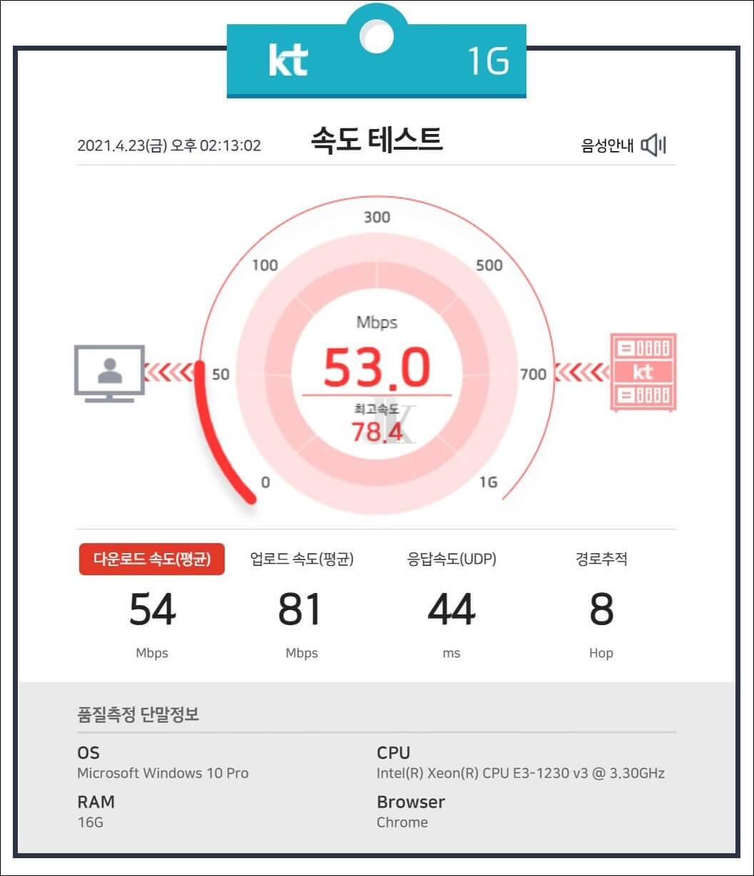 속도테스트화면