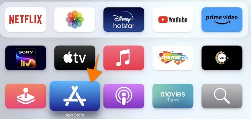 Apple TV 앱 라이브러리 및 App Store
