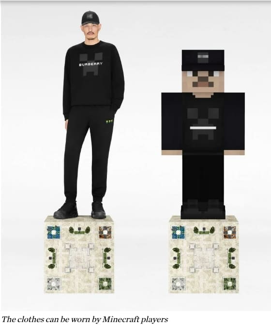 버버리&#44; 비디오 게임 마인크래프트로 디지털 의류 출시 VIDEO: Burberry releases digital clothing collection &quot;for the modern explorer&quot; in video game Minecraft