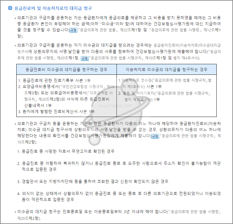 응급 상황에서 의료비가 없을 때, 응급 의료비 대불제도란?