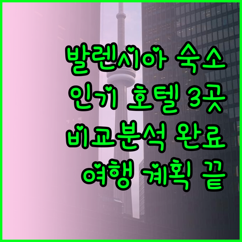 발렌시아 여행 숙소 고민 끝! 인기 