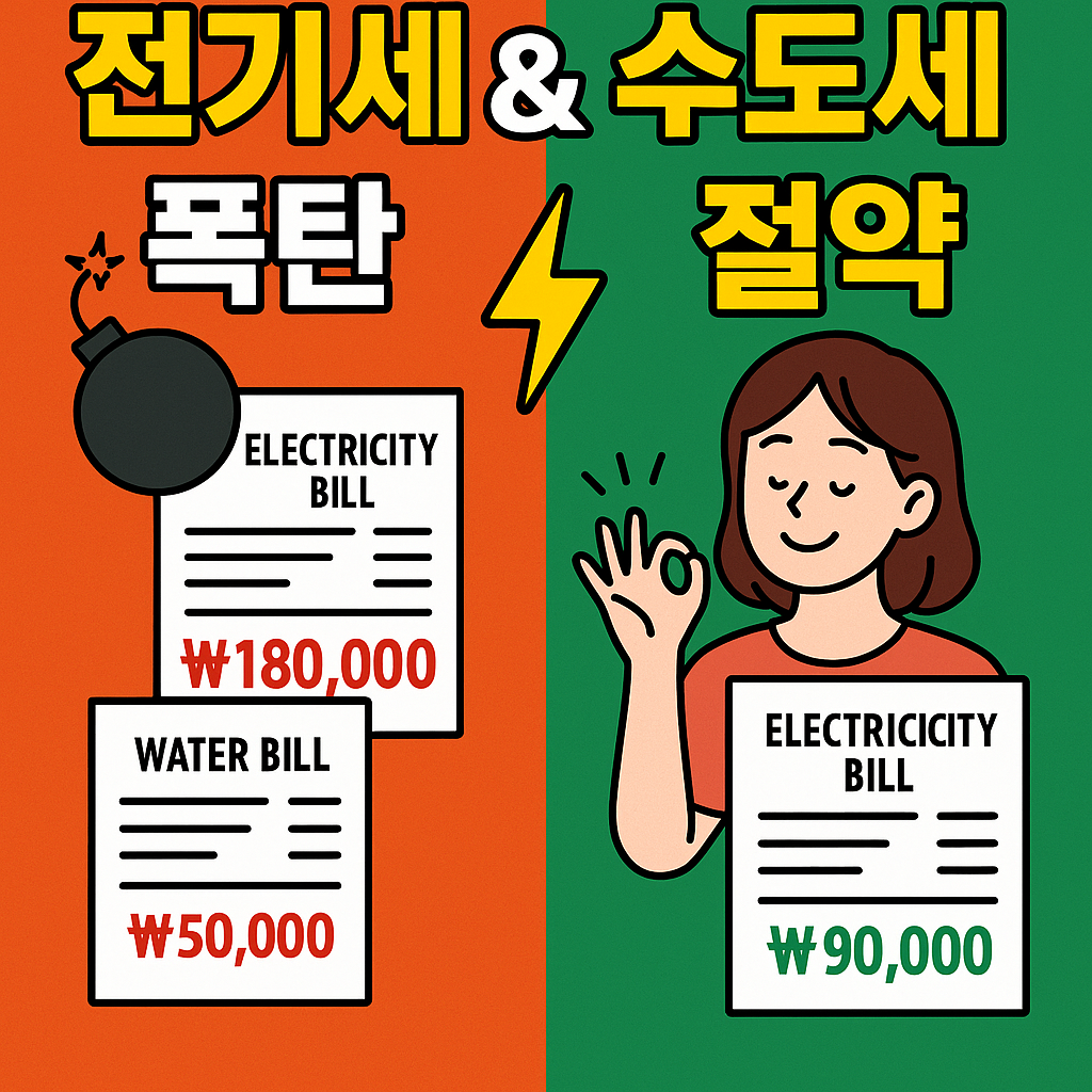 수도세 전기세늘 절약해서 손가락으로 ㅇk를 그리며 웃고 있는 그림