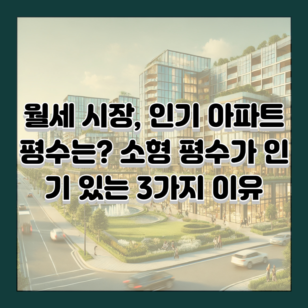 월세 시장, 인기 아파트 평수는? 소형 평수가 인기 있는 3가지 이유
