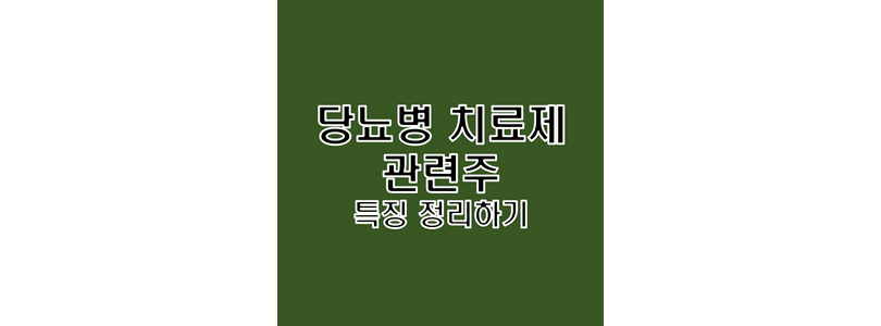  당뇨병 치료제 관련주 및 수혜주 특징 소개