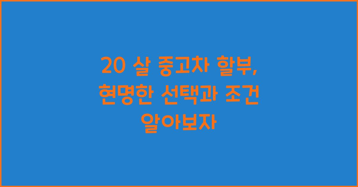 20 살 중고차 할부