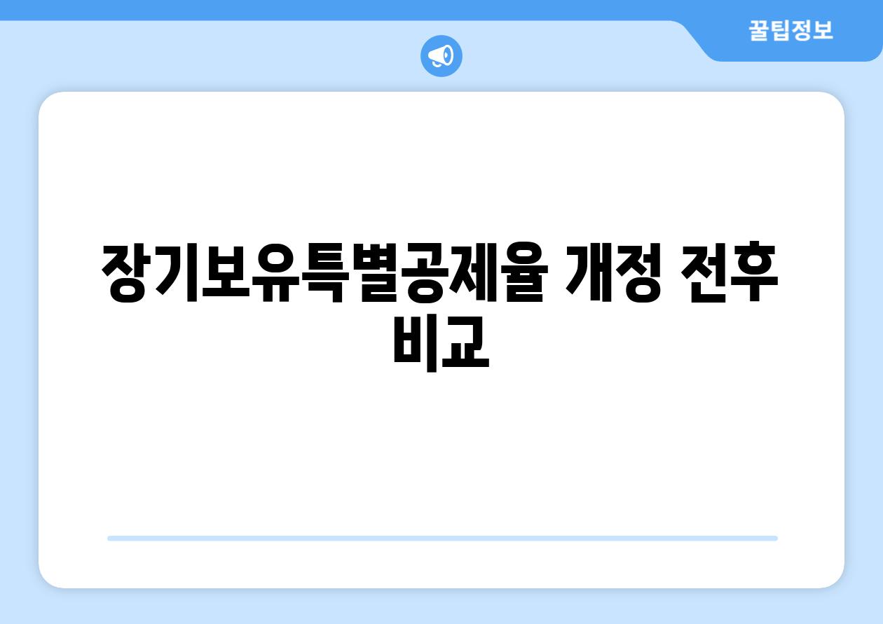 장기보유특별공제율: 개정 전후 비교