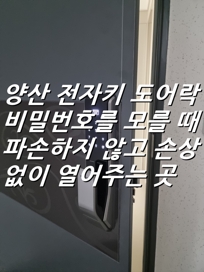 양산 전자 도어락 디지털 번호키 비밀번호 분실&#44; 오류&#44; 실수 등으로 까먹었거나 모를 때 부수지 않고 파손&#44; 손상 없이 열어주는 곳