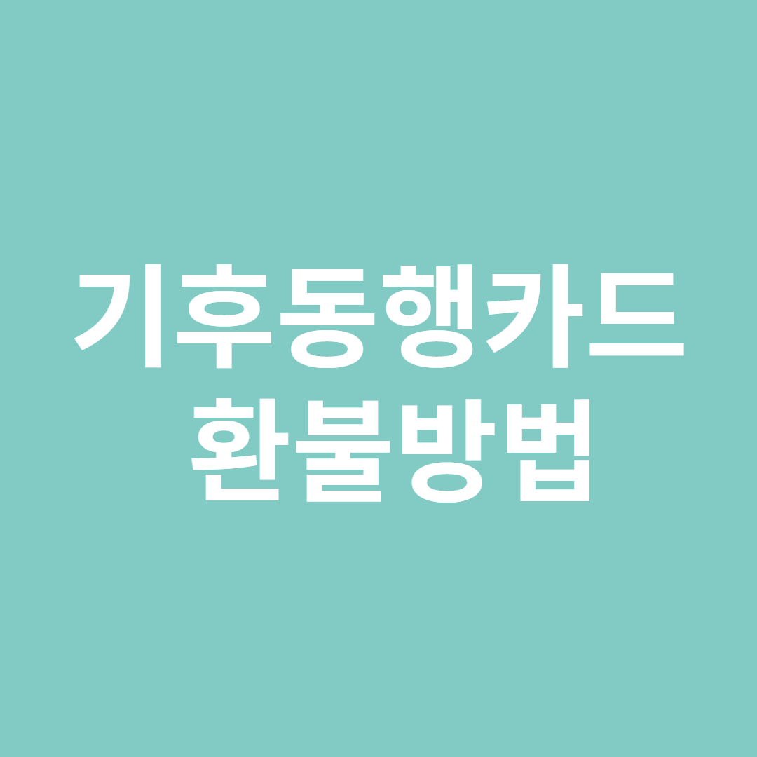 기후동행카드 환불방법