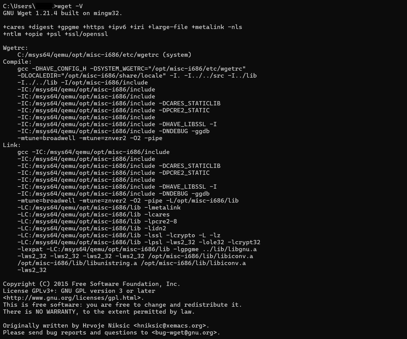  windows wget 