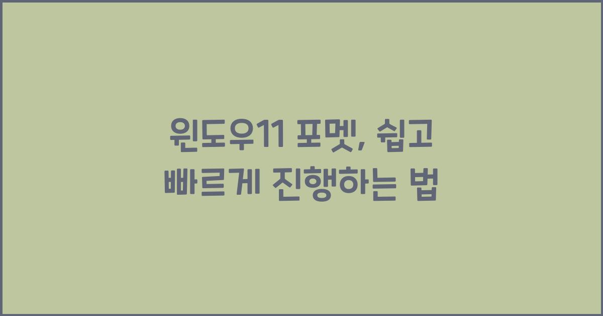 윈도우11 포멧