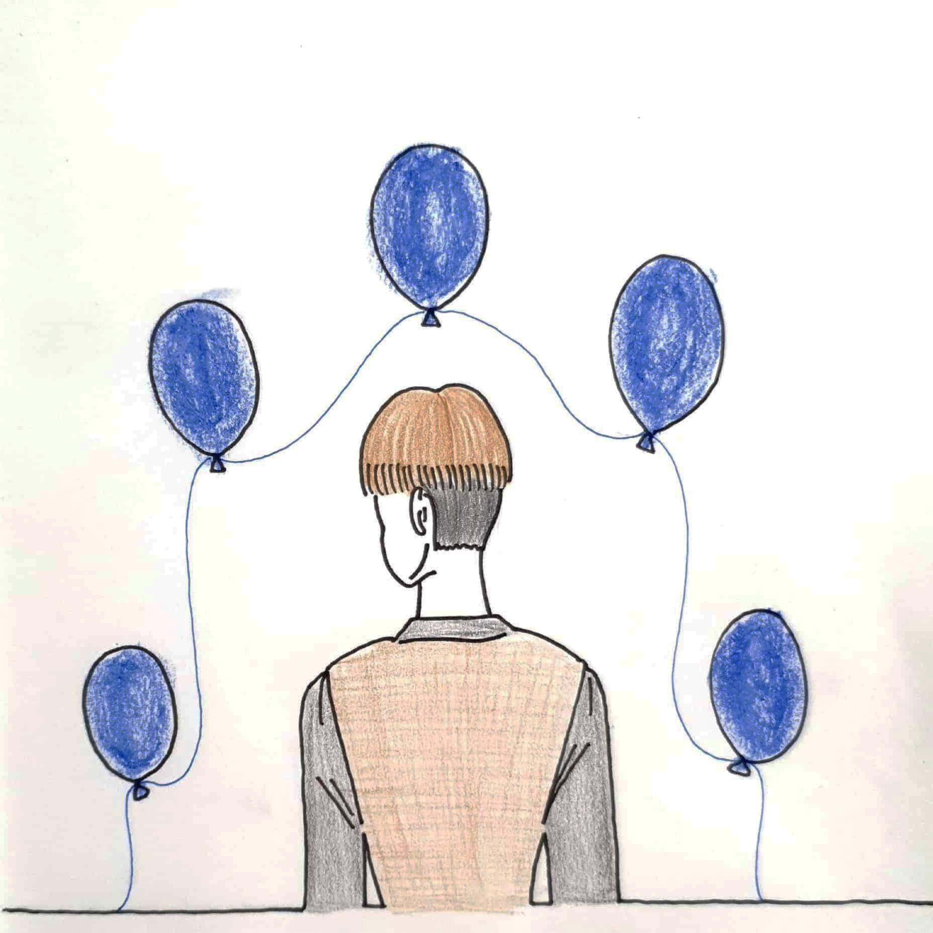  Around Blue Things 파랑 주위 / 일러스트 그림 드로잉 / 인물화 그리기