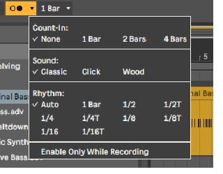  (ableton live10) 에이블톤 라이브10 컨트롤 바 (상단 뷰) 템포그룹