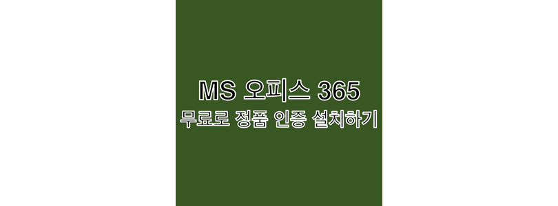  MS 오피스 365 무료로 다운로드 받아 정품 인증 설치하는 방법