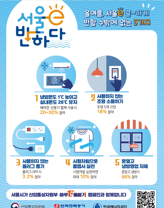 &lsquo;하루 1 kWh 줄이기-전기세줄이기