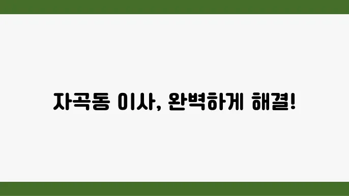 서울시 강남구 자곡동 이삿짐센터 추천