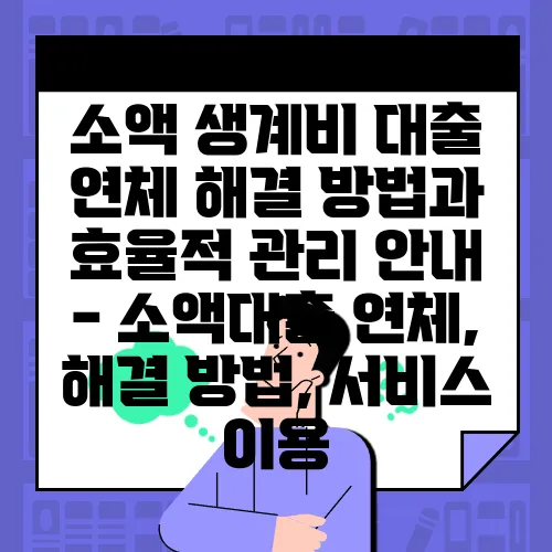 소액 생계비 대출 연체 해결 방법과 효율적 관리 안내 - 소액대출 연체, 해결 방법, 서비스 이용