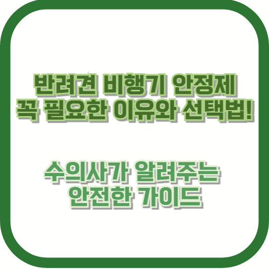 반려견 비행기 안정제, 꼭 필요한 이유와 선택법! (수의사가 알려주는 안전한 가이드)