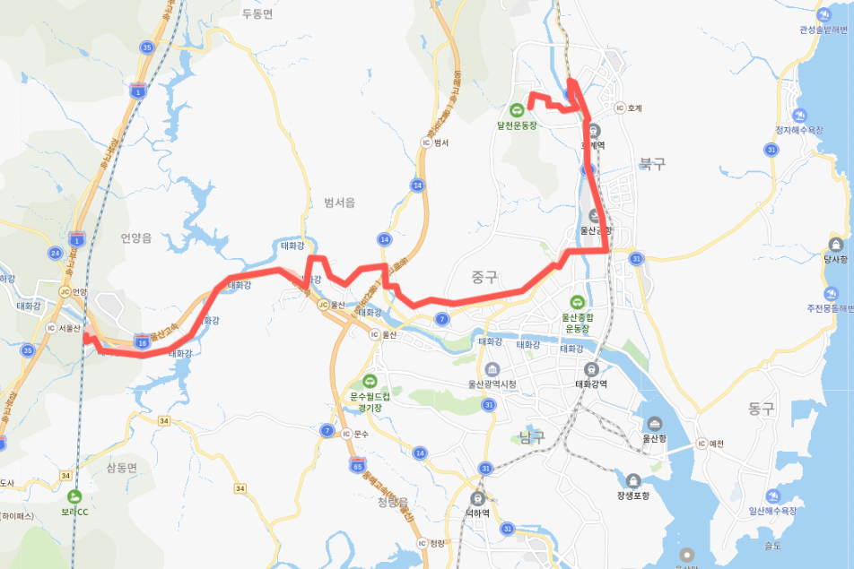  울산 5005번 버스 시간표, 노선 정보 [KTX 울산역, 울산테크노파크, 안전보건공단, 중구청 , 울산공항]