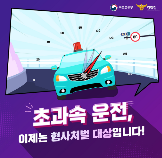  이제부터 과속운전하면 형사처벌을 받게 됩니다.